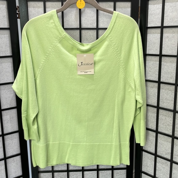 Lightweight Sweater By Jessica, Light Green, NWT  SZ 18 - Picture 2 of 9